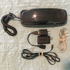 Landline Corded Telephone Black with Magic Jack system AT&T